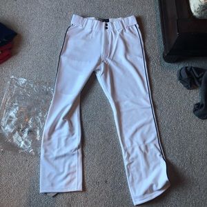 Baseball pants. With navy blue stripe on sides